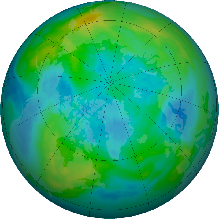 Arctic ozone map for 11 October 1979